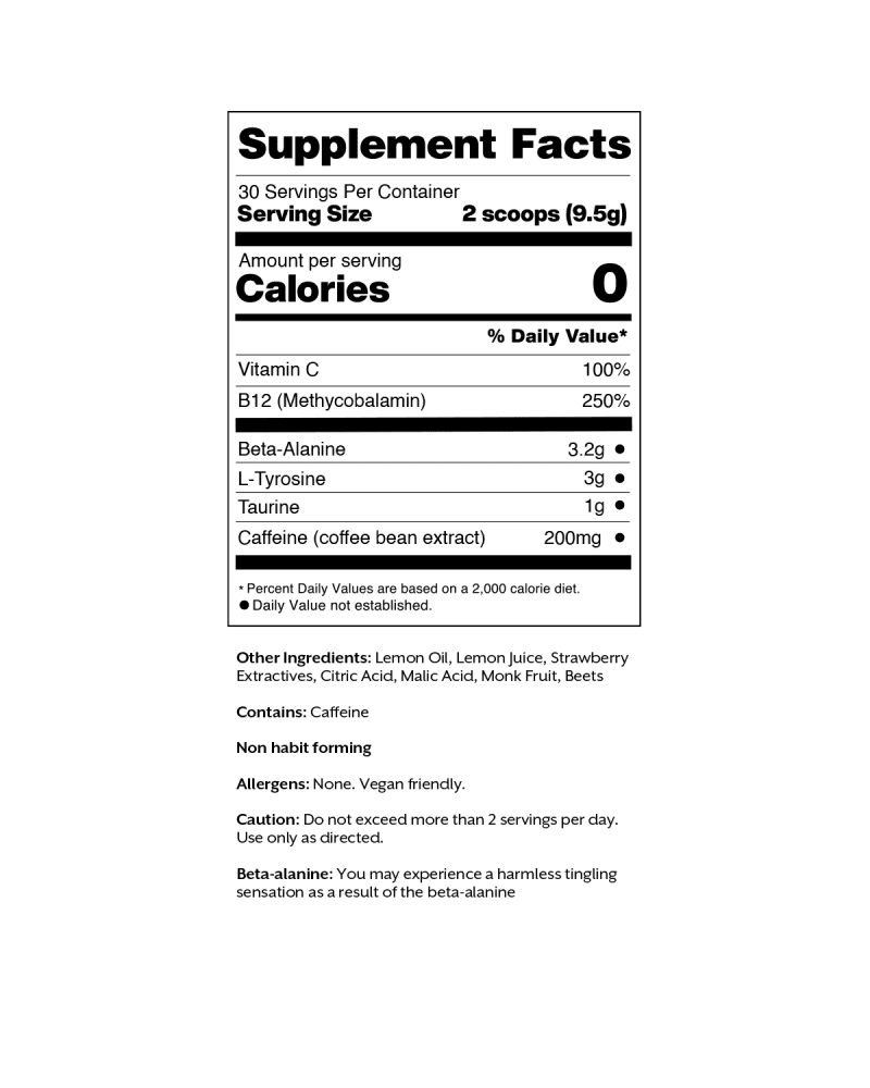 3 promix 10 05oz pre workout strawberry lemon packaging supplement facts