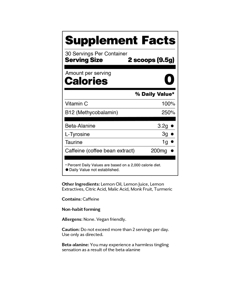 3 promix 10 05oz preworkout lemon packaging supplement facts