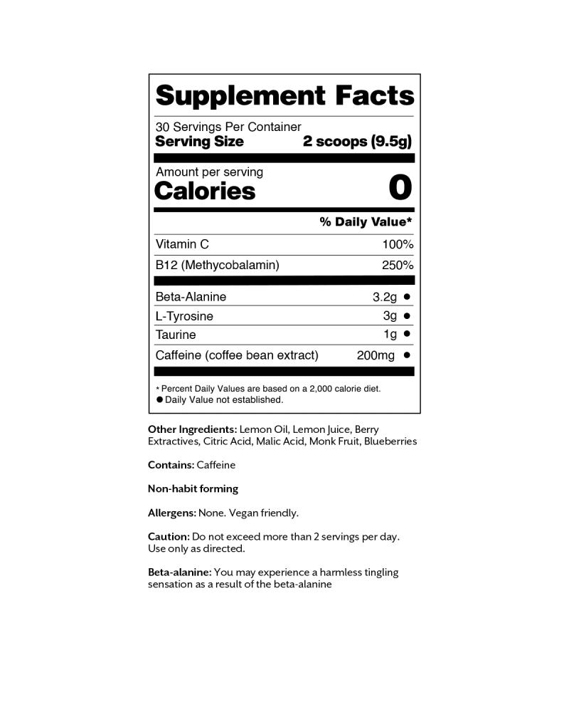 3 promix 10 05oz preworkout mixed berries packaging supplement facts