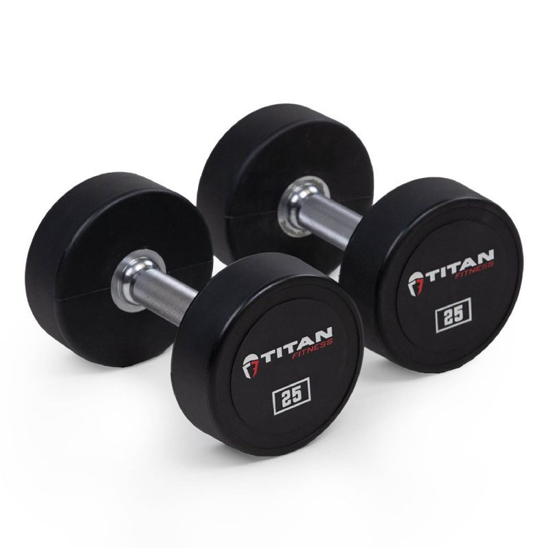 25 LB Pair Round Urethane Dumbbells