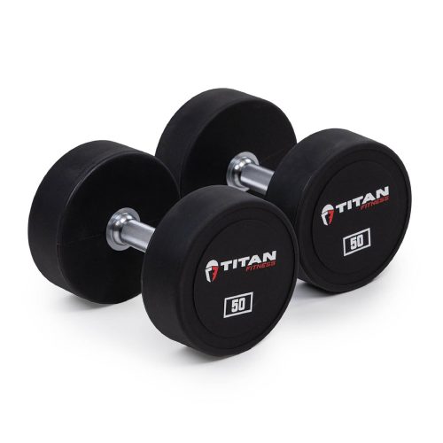 50 LB Pair Round Urethane Dumbbells