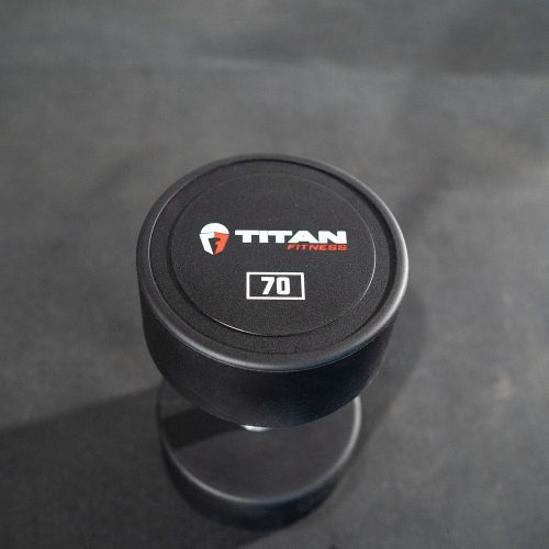 Scratch and Dent - Single 70 LB Round Urethane Dumbbell - FINAL SALE