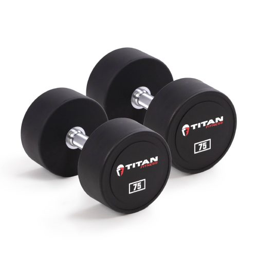 75 LB Pair Round Urethane Dumbbells