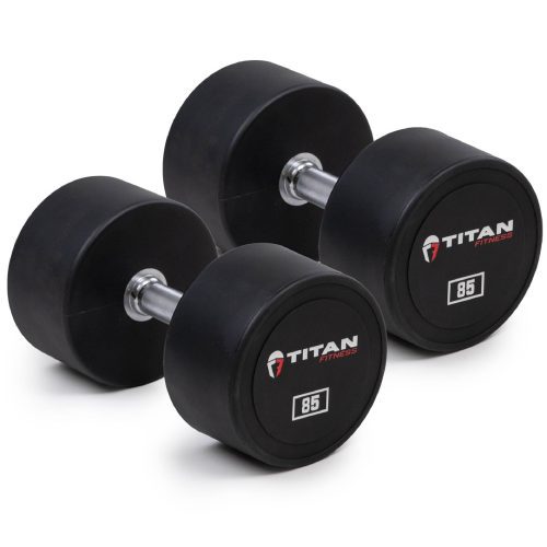 85 LB Pair Round Urethane Dumbbells