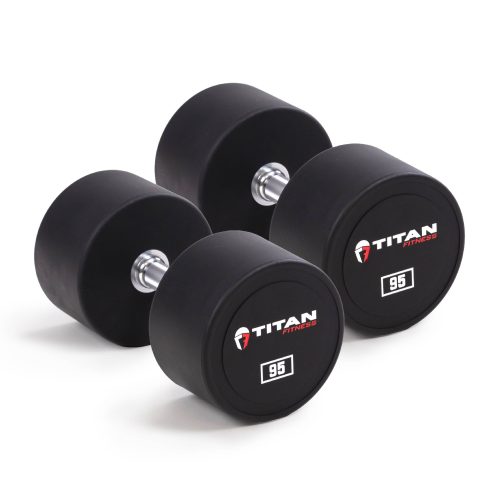 95 LB Pair Round Urethane Dumbbells