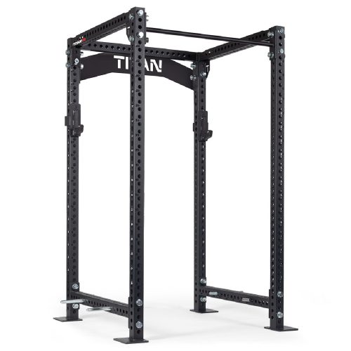 TITAN Series Power Rack | Black / Crossmember Nameplate / Sandwich J-Hooks