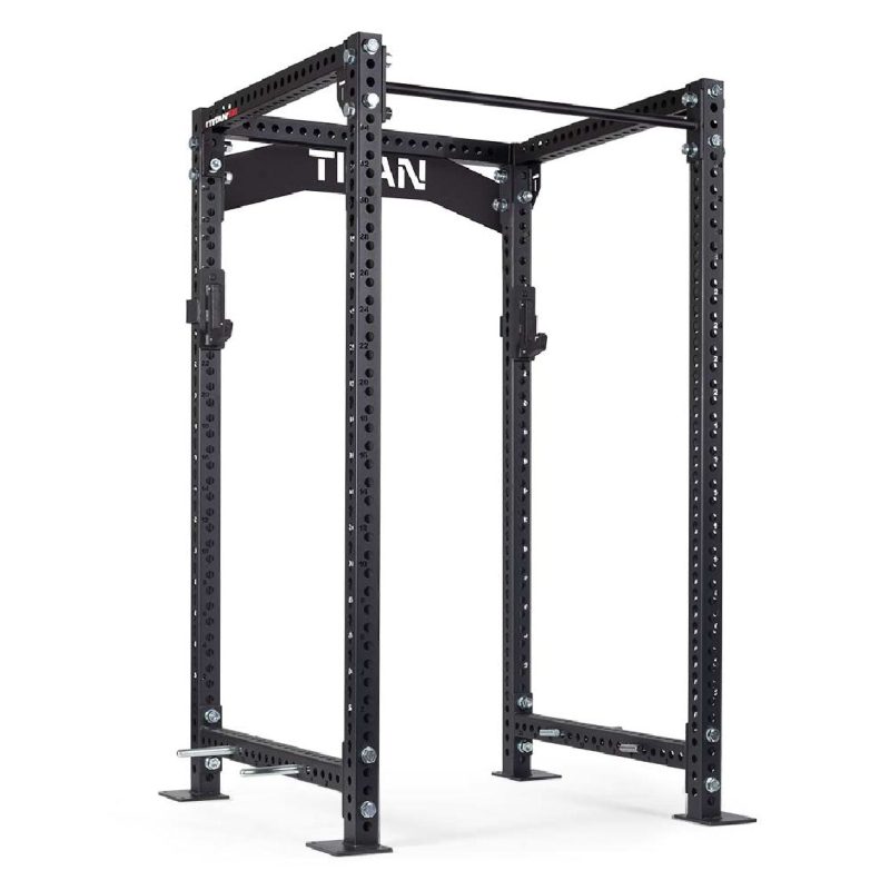 TITAN Series Power Rack | Black / Crossmember Nameplate / Sandwich J-Hooks