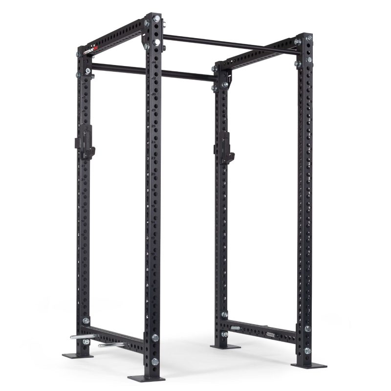 TITAN Series Power Rack | Black / 2” Fat Pull-Up Bar / Roller J-Hooks