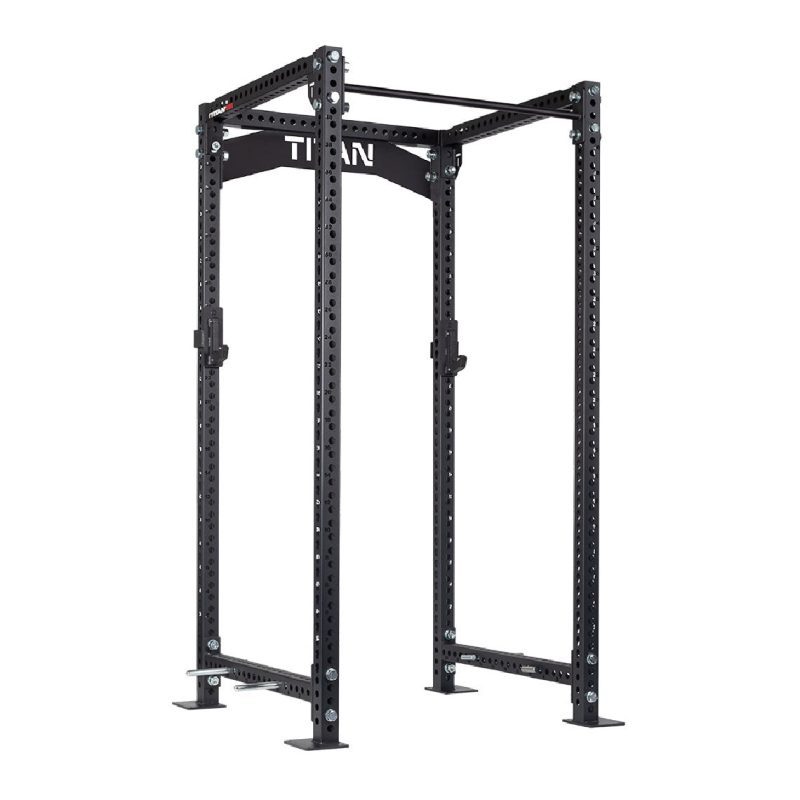 TITAN Series Power Rack | Black / Crossmember Nameplate / Roller J-Hooks