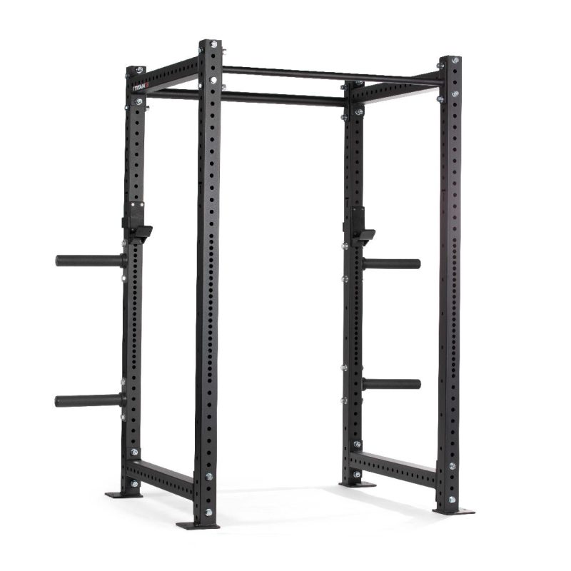 X-3 Series Bolt-Down Power Rack | Black / 4 Pack Weight Plate Holders