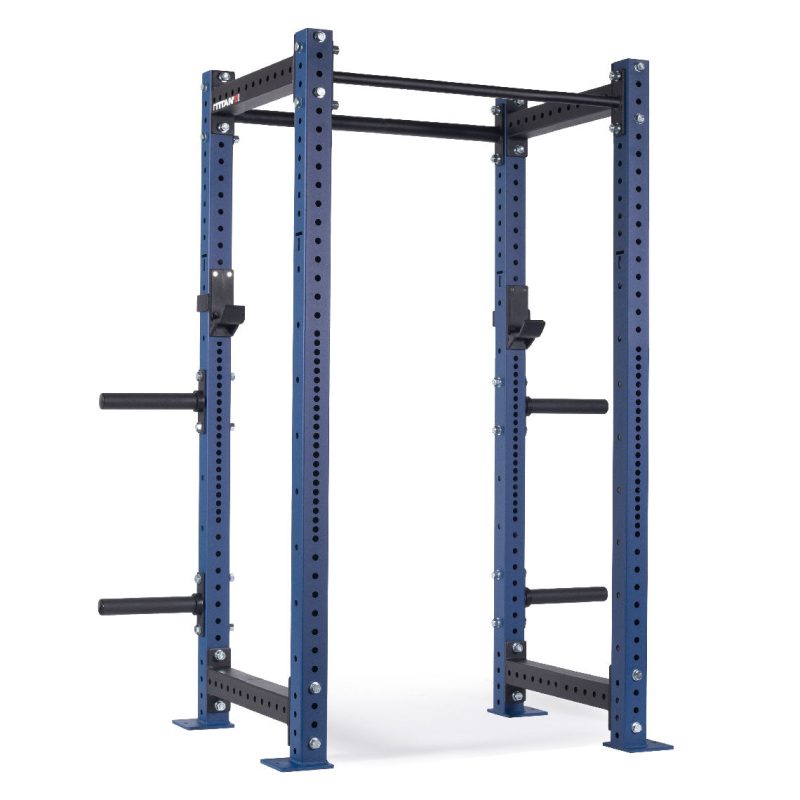 X-3 Series Bolt-Down Power Rack | Navy / 4 Pack Weight Plate Holders