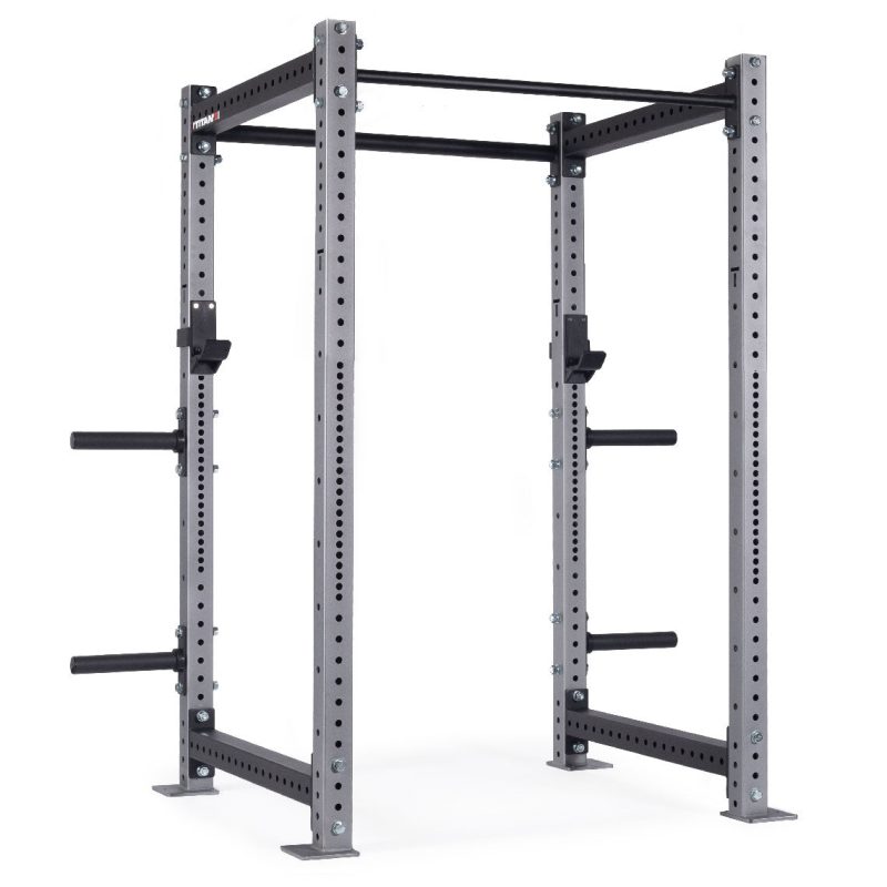 X-3 Series Bolt-Down Power Rack | Silver / 4 Pack Weight Plate Holders