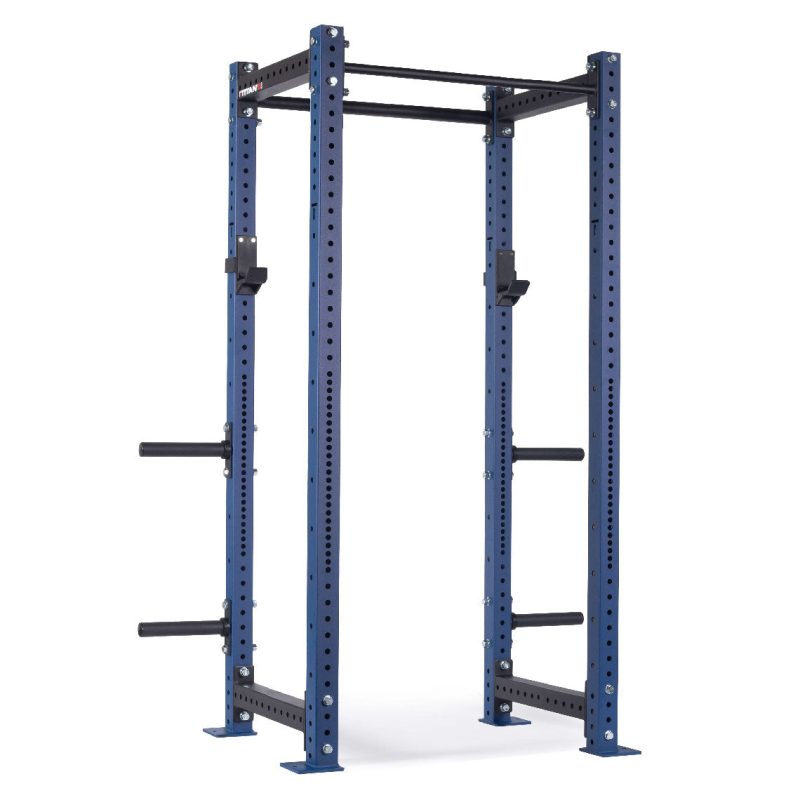 X-3 Series Bolt-Down Power Rack | Navy / 4 Pack Weight Plate Holders