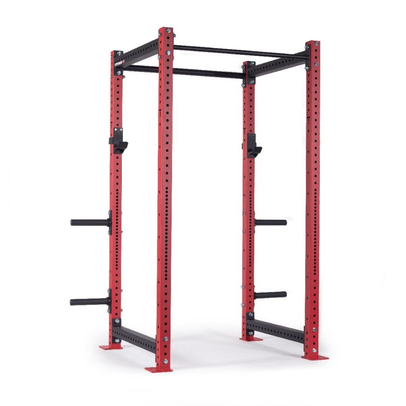 X-3 Series Bolt-Down Power Rack | Red / 4 Pack Weight Plate Holders