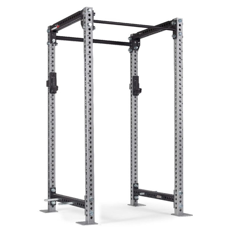 TITAN Series Power Rack | Silver / 2” Fat Pull-Up Bar / Sandwich J-Hooks