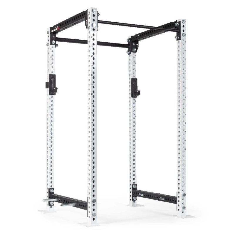 TITAN Series Power Rack | White / 2” Fat Pull-Up Bar / Sandwich J-Hooks