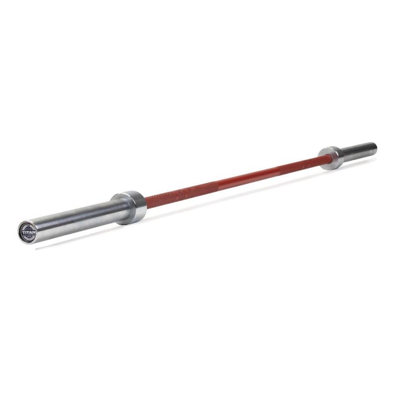 Scratch and Dent - TITAN Series Cerakote Olympic Barbell | Red Cerakote - FINAL SALE