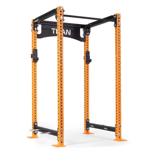 TITAN Series Power Rack | Orange / 2” Fat Pull-Up Bar / Roller J-Hooks