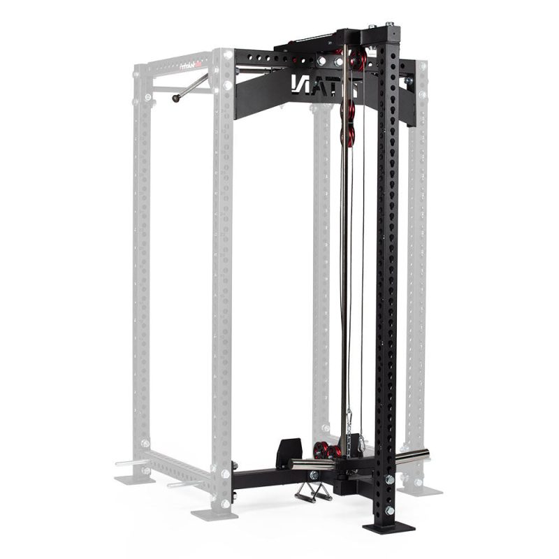 TITAN Series Lat Tower Power Rack Attachment - Rack Height: 90" - Back Crossmember: Crossmember Nameplate | 90" / Crossmember Nameplate