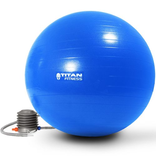 Scratch and Dent, 65cm Anti Burst Yoga Stability Exercise Ball w/ Pump Blue