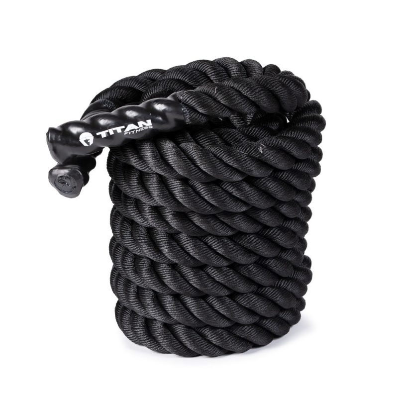 Black Poly Dacron Battle Ropes - Battle Rope Length: 30 FT - Battle Rope Thickness: 2" | 30 FT / 2"