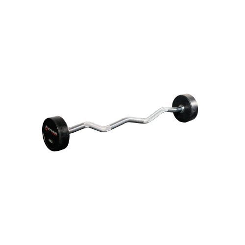 Scratch and Dent - Rubber Fixed Barbell | EZ Curl | 50 LB - FINAL SALE