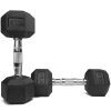 Scratch and Dent - Pair of 10 lb Black Rubber Coated Hex Dumbbells - FINAL SALE