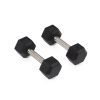 SCRATCH AND DENT - 10 LB Straight Stainless Steel Hex Dumbbells - FINAL SALE