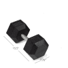 Scratch and Dent - Single 70 lb Black Rubber Coated Hex Dumbbell - FINAL SALE