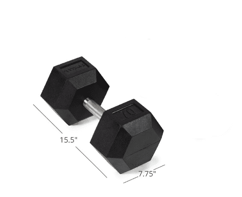 Scratch and Dent - Single 70 lb Black Rubber Coated Hex Dumbbell - FINAL SALE