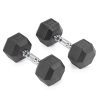 SCRATCH AND DENT - 25 LB Rubber Hex Dumbbells - FINAL SALE