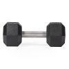 25 LB Straight Stainless Steel Hex Dumbbells