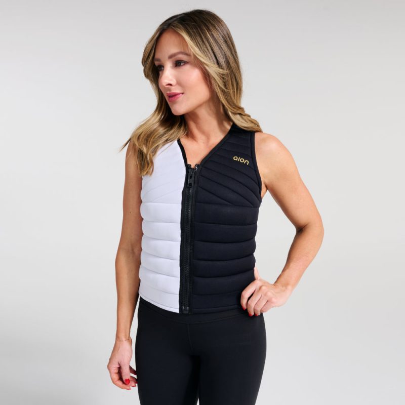 Aion Women's Workout Vest | Black/White Split / XS