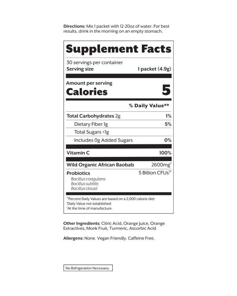 promix debloat probiotic and prebiotic single serve stick packet florida orange 4