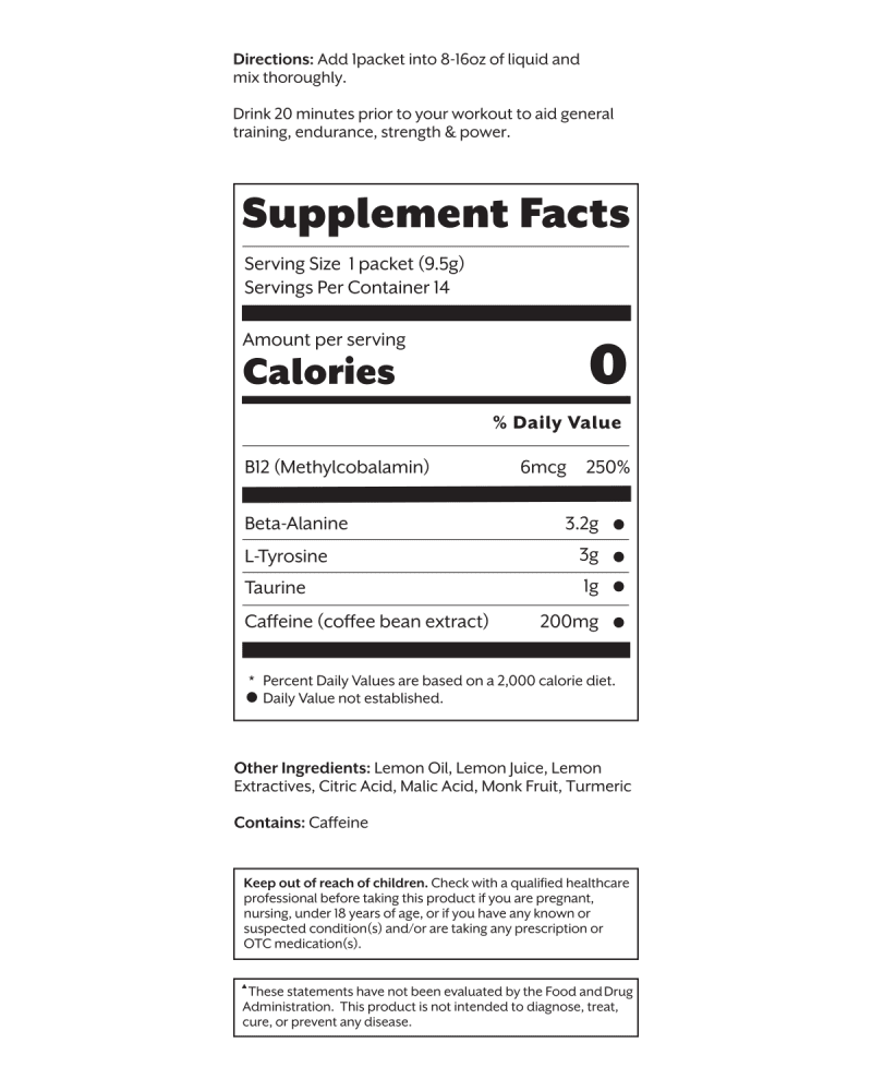 promix pre workout single serve stick packet lemon 4