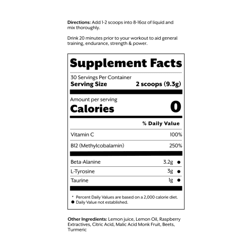 promix raspberry lemon preworkout stimfree sf